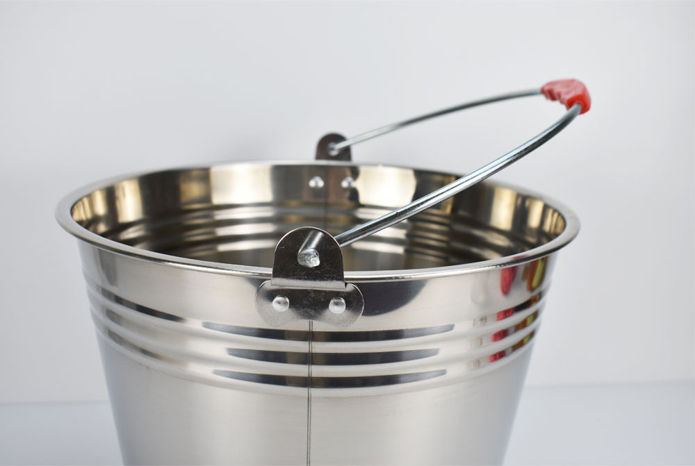 20L Portable stainless steel round fishing bucket pail with handle water bucket