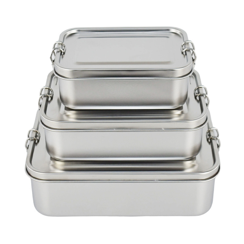 Dishwasher Safe Leak Proof  550ML 850ML 1400ML 2400ML Kids Adult Stainless Steel Bento Lunch Container Box