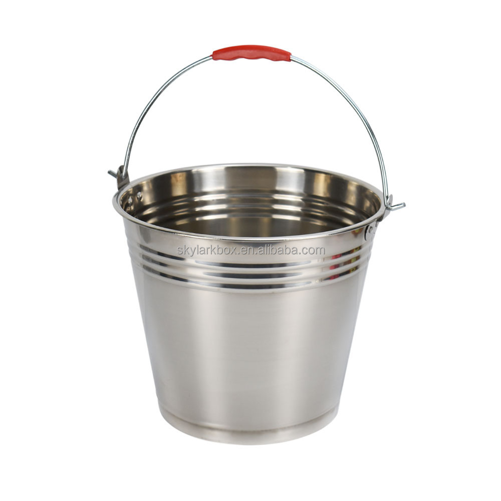 Factory Wholesale Price 6L 7L 8L 10L 12L 16L 20L Stainless Steel Fishing Water Bucket Pail