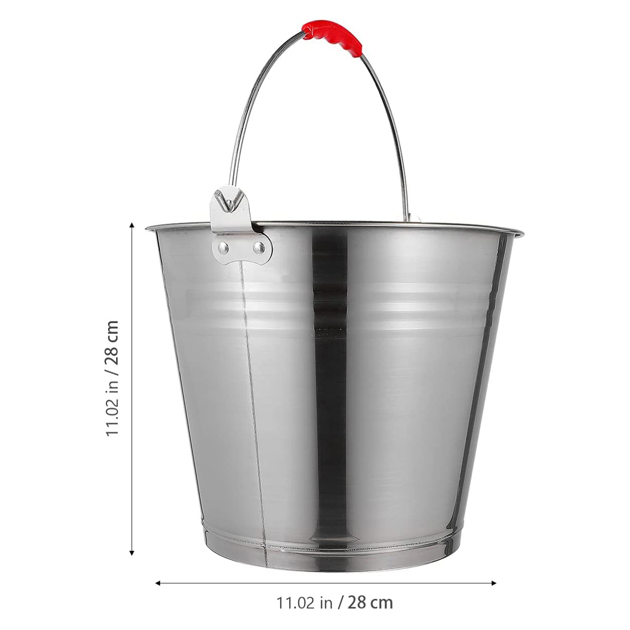 Kitchenware Heavy Duty Metal Liquid Container Storage Buckets 6L Car Wash Bucket with Grip Handle Stainless Steel Water Bucket