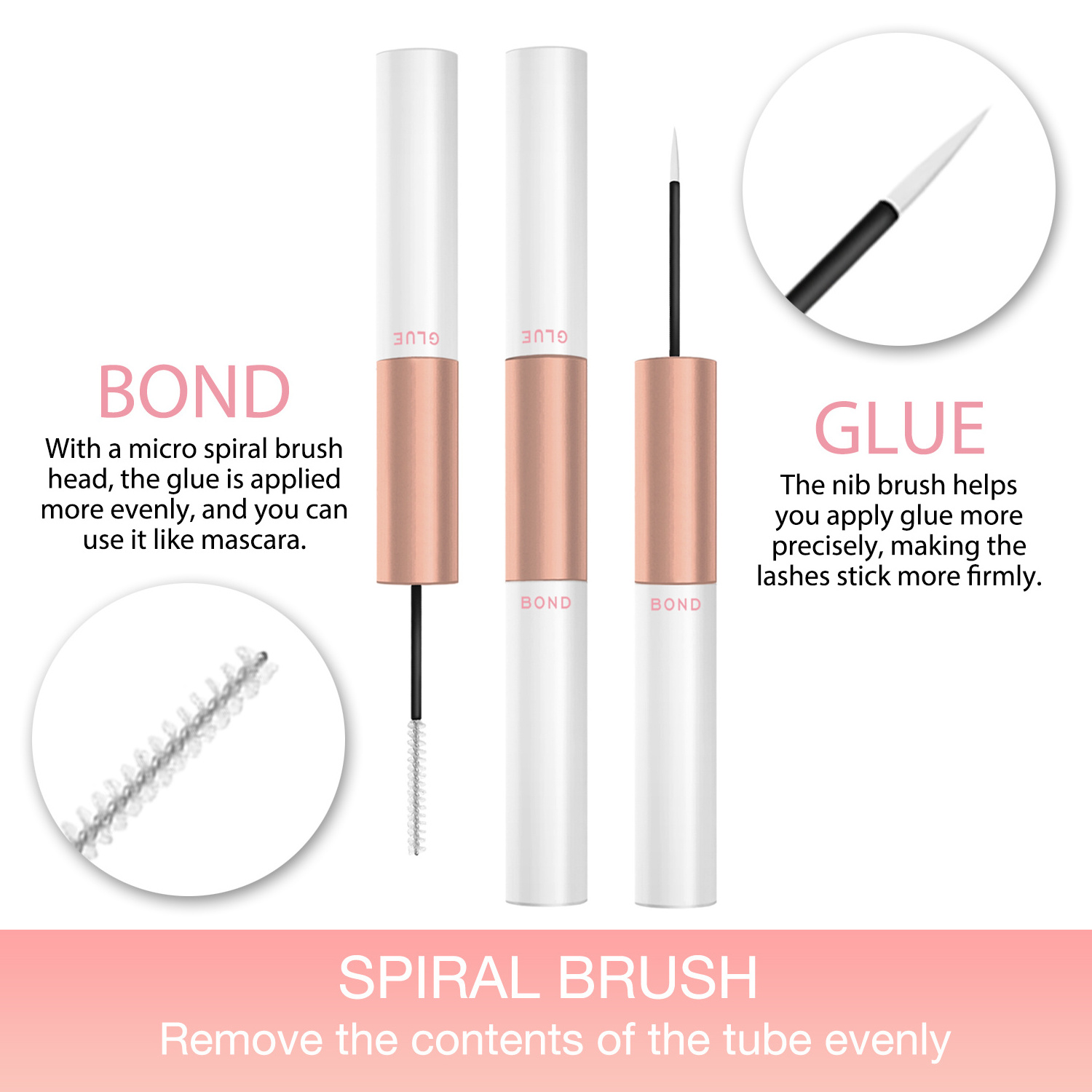 Jaunty Sky Private Label 2 in 1 Strip Lash Glue Adhesive Korea Glue Lash Bonder High Quality DIY Lashes DIY Eyelashes Glue