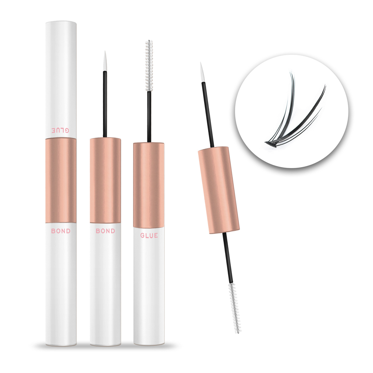 Jaunty Sky Cluster Eyelash Adhesive Double Head Latex Free Hypoallergenic Waterproof Custom Strip Lash Glue