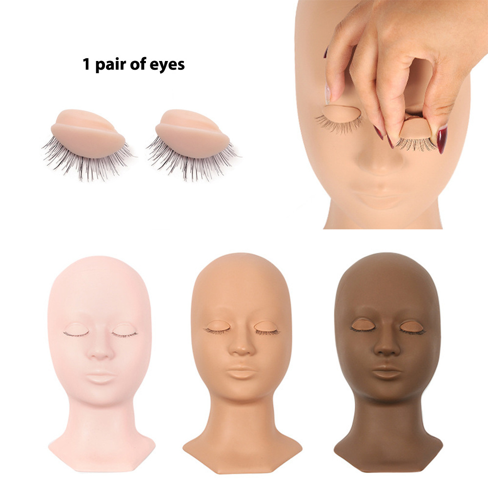 Jaunty Sky Wholesale Teaching Silicone Practice Eyebrow Eyelash Extension Training Head Mannequin Head