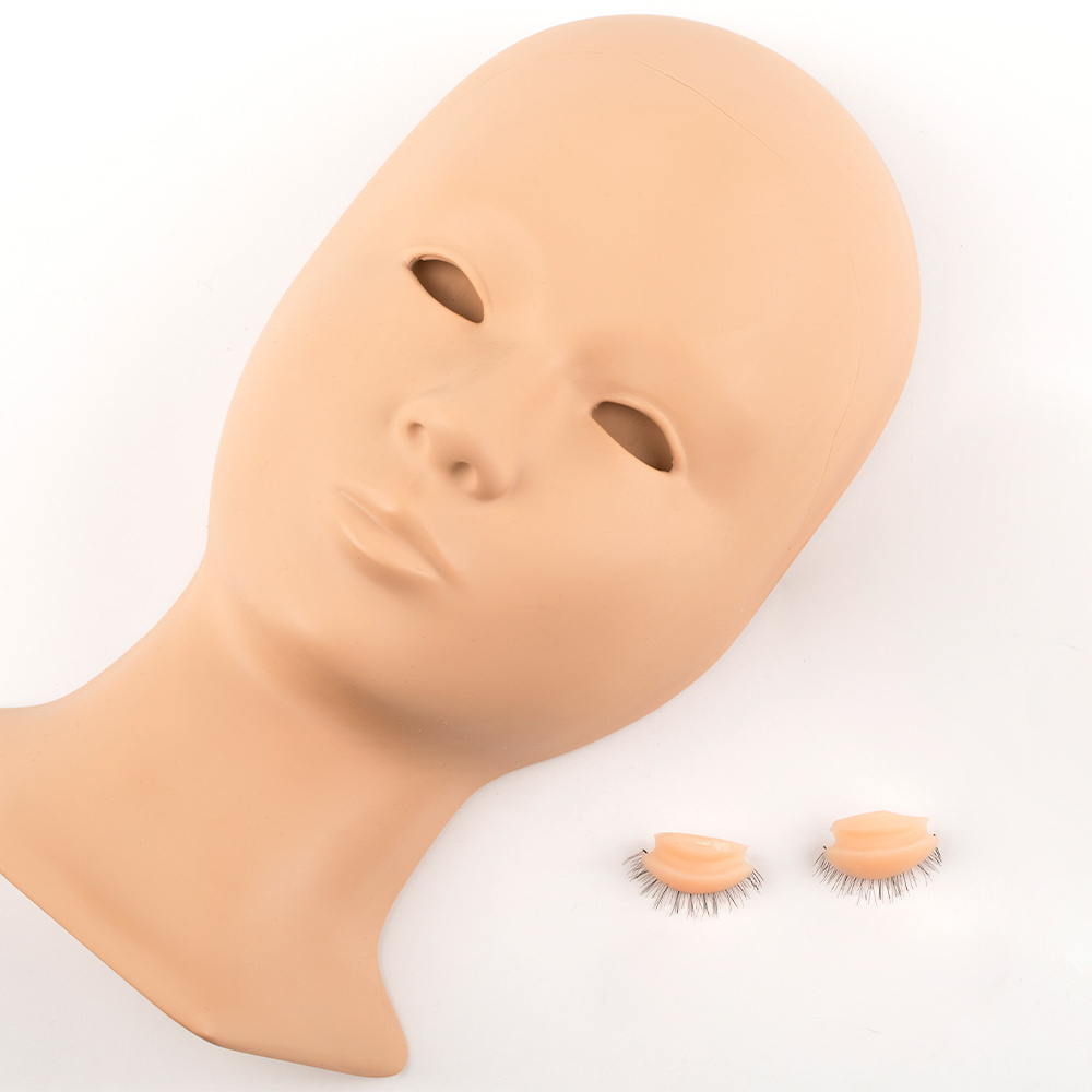 Jaunty Sky Wholesale Teaching Silicone Practice Eyebrow Eyelash Extension Training Head Mannequin Head