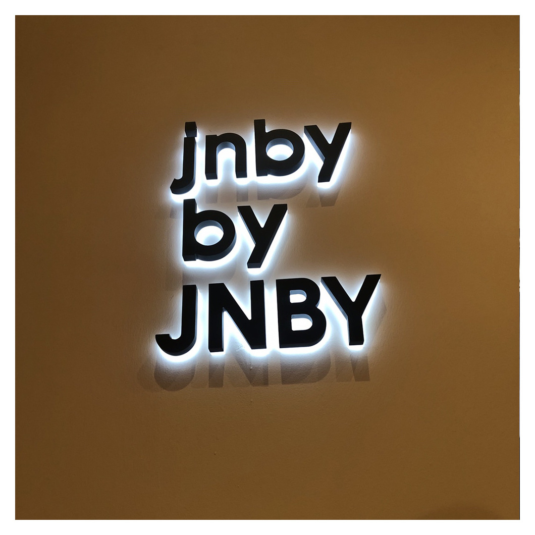 Custom Double Light Illuminated Sign 3D Signage Acrylic Letters Stainless Steel LED Sign For Business Brand Logo