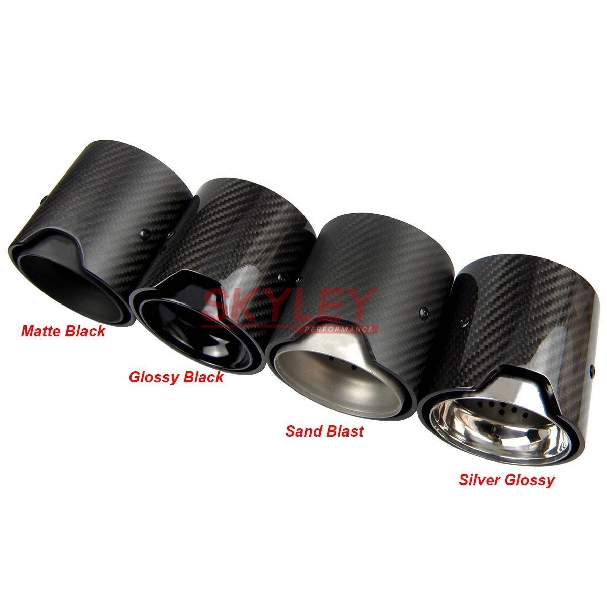 1 Piece Burnt Blue Carbon Fiber Exhaust Tip Muffler For Bmw M Performance Exhaust Pipe M2 F87 M3 F80 M4 F82 F83 M5 F10 M6 F12