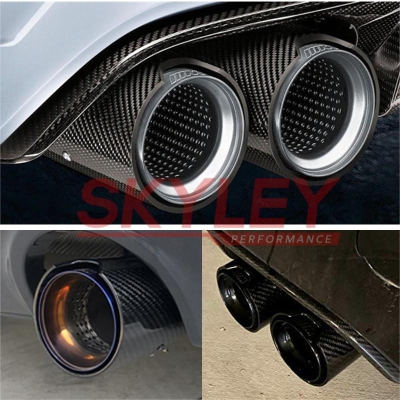 1 Piece Burnt Blue Carbon Fiber Exhaust Tip Muffler For Bmw M Performance Exhaust Pipe M2 F87 M3 F80 M4 F82 F83 M5 F10 M6 F12