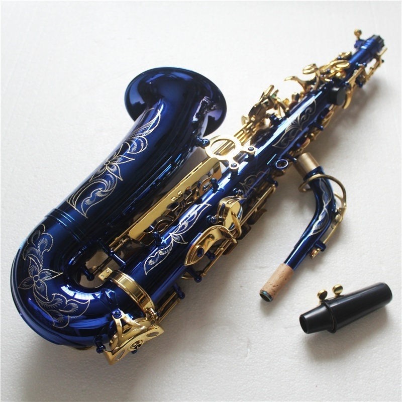 Alto saxophone, blue nickel plated saxophones