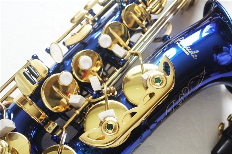 Alto saxophone, blue nickel plated saxophones