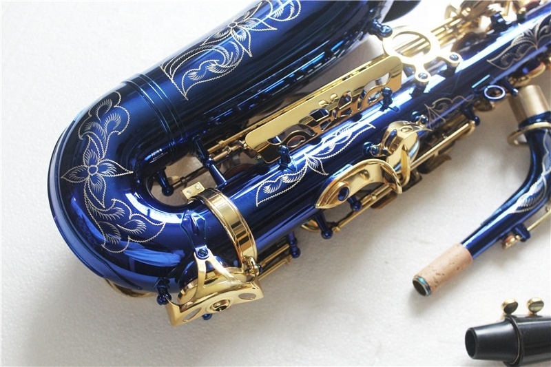 Alto saxophone, blue nickel plated saxophones