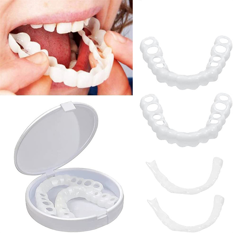 Temporary Smile Denture Dentures Upper Lower Jaw Denture Safe Realistic Teeth Replacement For Daily Life Party Wedding Speech