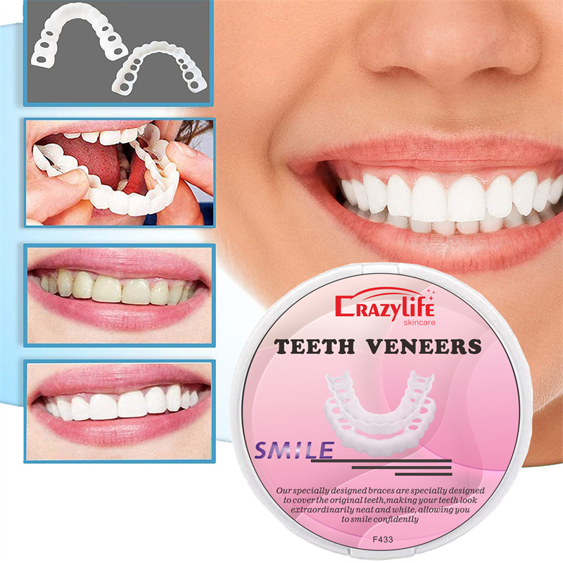 Temporary Smile Denture Dentures Upper Lower Jaw Denture Safe Realistic Teeth Replacement For Daily Life Party Wedding Speech