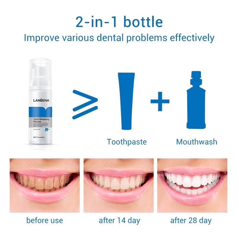 LANBENA Teeth Whitening Mousse Toothpaste Tooth-Cleaning Fresh Shining Bad Breath Teeth Cleaning Tooth Dental Tool