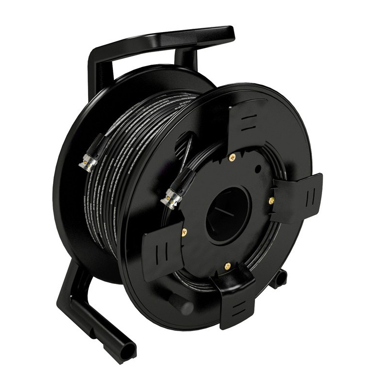 FTTH SC LC FC ST Connector Portable Retractable Tactical Winding Drum 100M 150M Fiber Optic Cable Reel