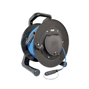 FTTH SC LC FC ST Connector Portable Retractable Tactical Winding Drum 100M 150M Fiber Optic Cable Reel