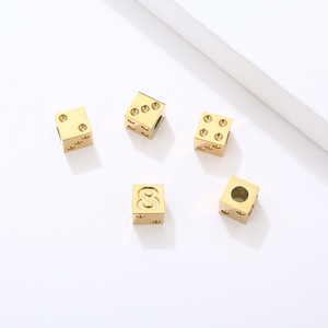 Custom Letter Number Name Dice Necklace Bracelet Sets For Women Men 18K PVD Gold Plated Stainless Steel Charms Wholesale Low MOQ