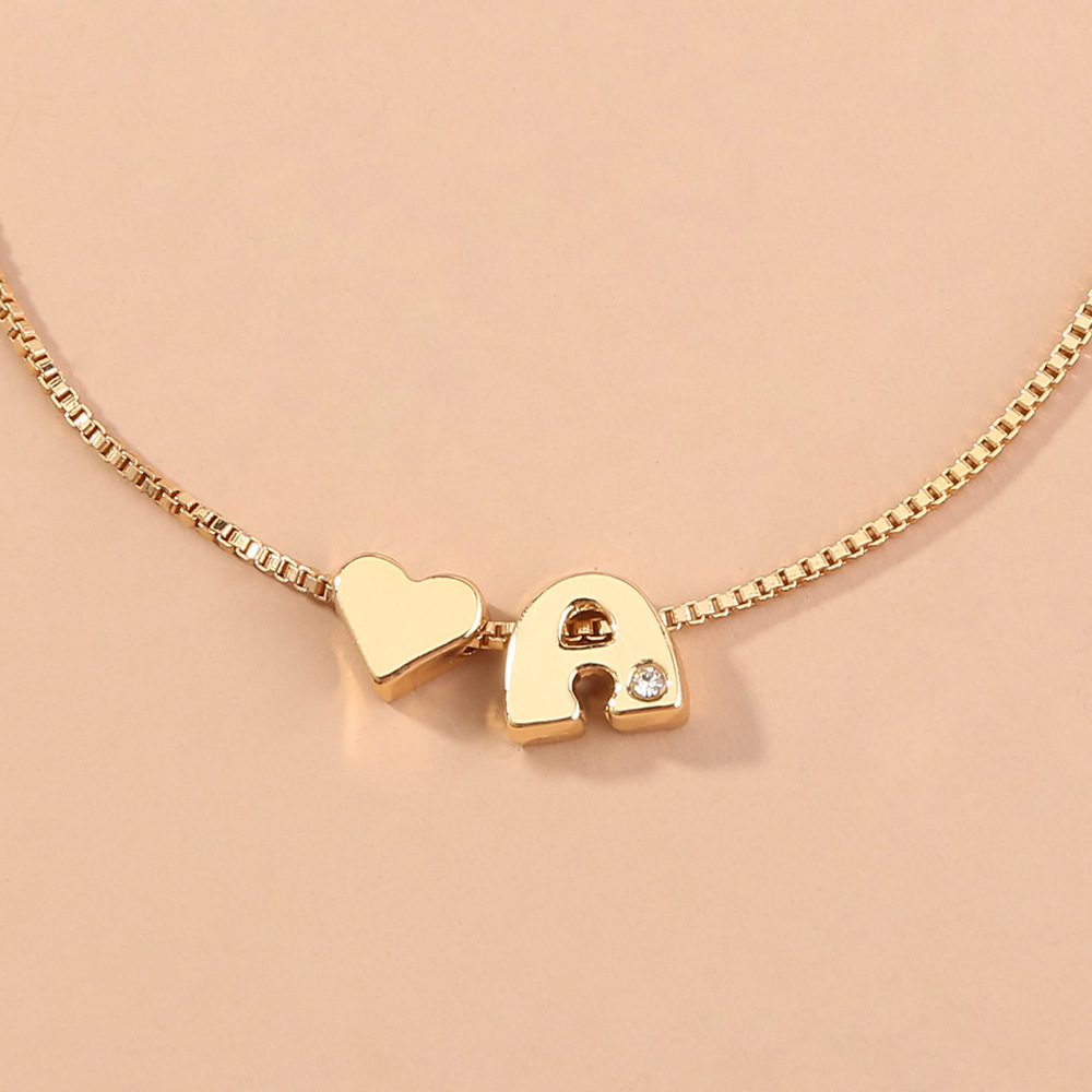 Hot Selling Box Chain Adjustable 26 Letters Personalized Charm Bracelet Simple Fashion Women Minimalist Jewelry Gold Plated