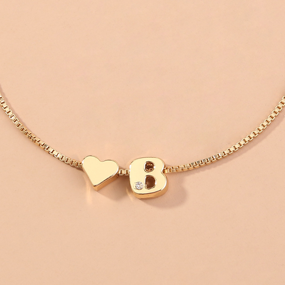 Hot Selling Box Chain Adjustable 26 Letters Personalized Charm Bracelet Simple Fashion Women Minimalist Jewelry Gold Plated