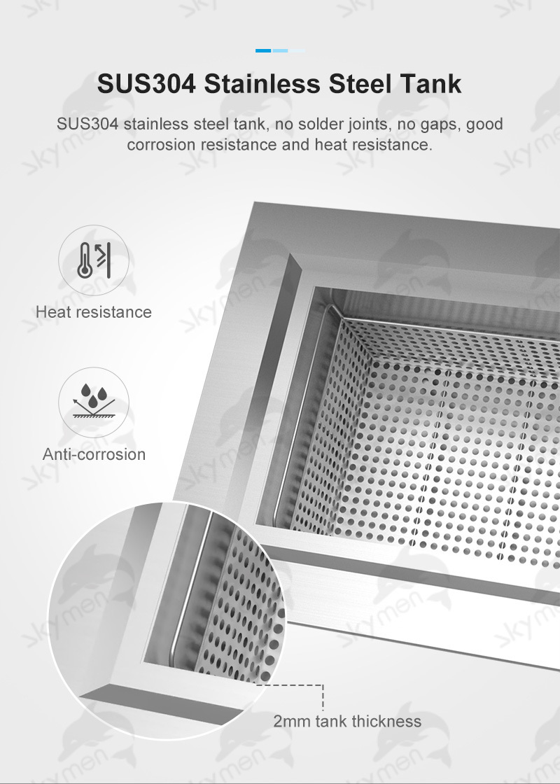 skymen high quality Digital stainless steel Ultrasonic Cleaning machine heater industrial ultrasonic cleaner 50l