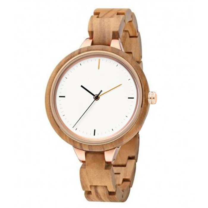 Women Custom Fashion Regal Waterproof Watches Japan Movt Face Waterproof Wood Watch