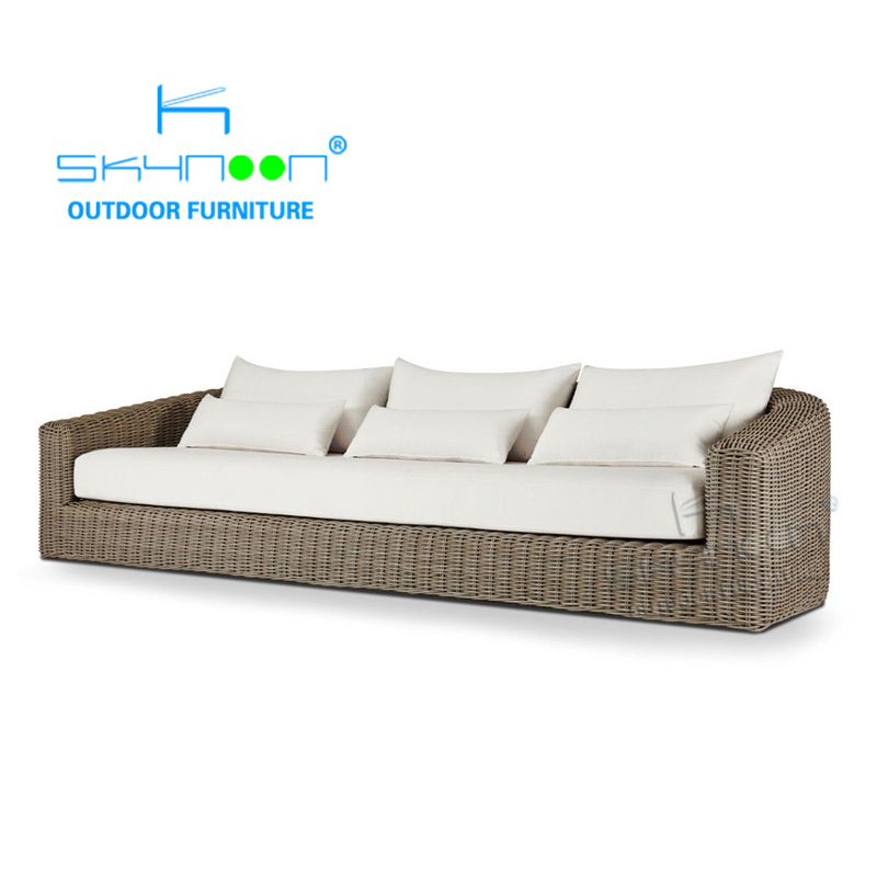 2022 skynoon rattan garden sofa,modern rattan wicker outdoor sofa set,residential or commercial project garden sofa(12101)