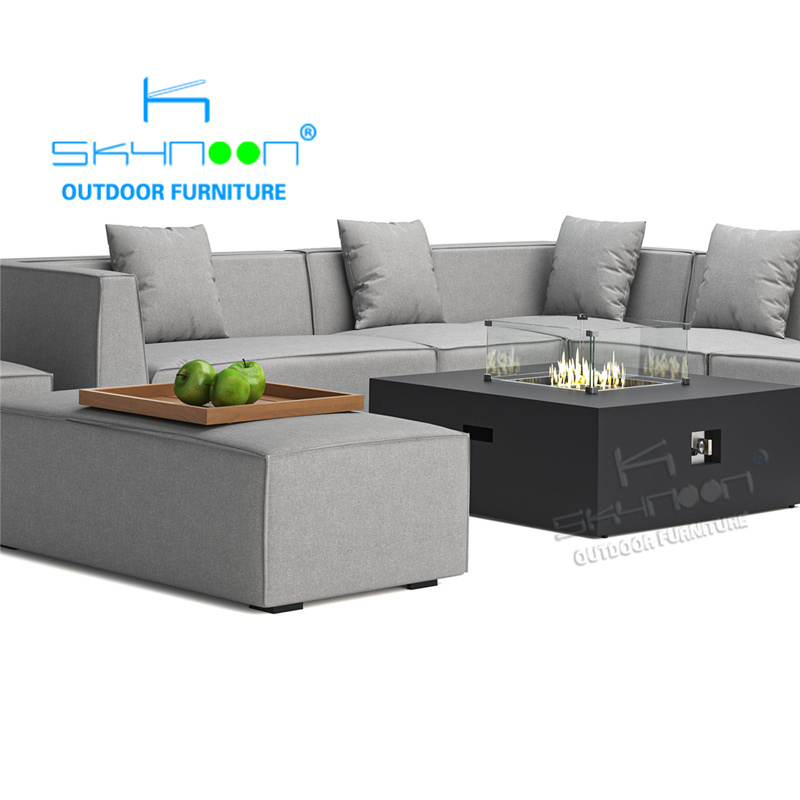 2023 new design upholstery garden sofa set with firepit table garden sets with fire pit modern sofa outdoor sectional(82159F0)