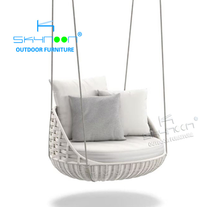 Outdoor furniture high quality hotel metal rattan wicker swing chair hot sale swing hanging chair modern Patio Swings(13046)