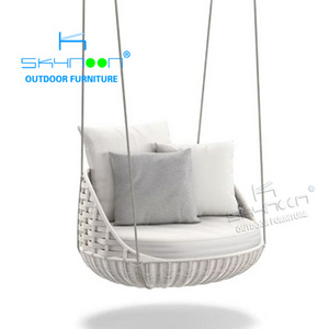 Outdoor furniture high quality hotel metal rattan wicker swing chair hot sale swing hanging chair modern Patio Swings(13046)