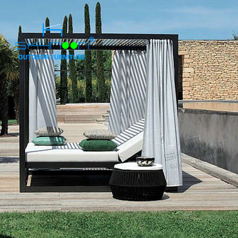 Top Selling All weather beach daybed with canopy high quality patio cabana New design outdoor daybed(32296)