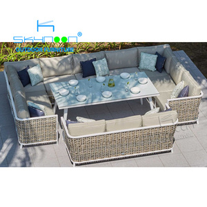 Garden rattan sofa Commercial Furniture L shaped outdoor corner sofa Hot Selling outdoor sectional(22119)