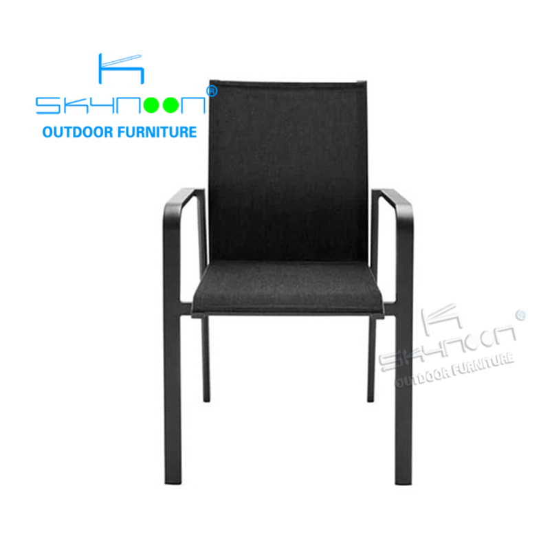 Leisure garden furniture fashion sling chair Modern stackable outdoor armchairs european patio outdoor dining chair(51307A)