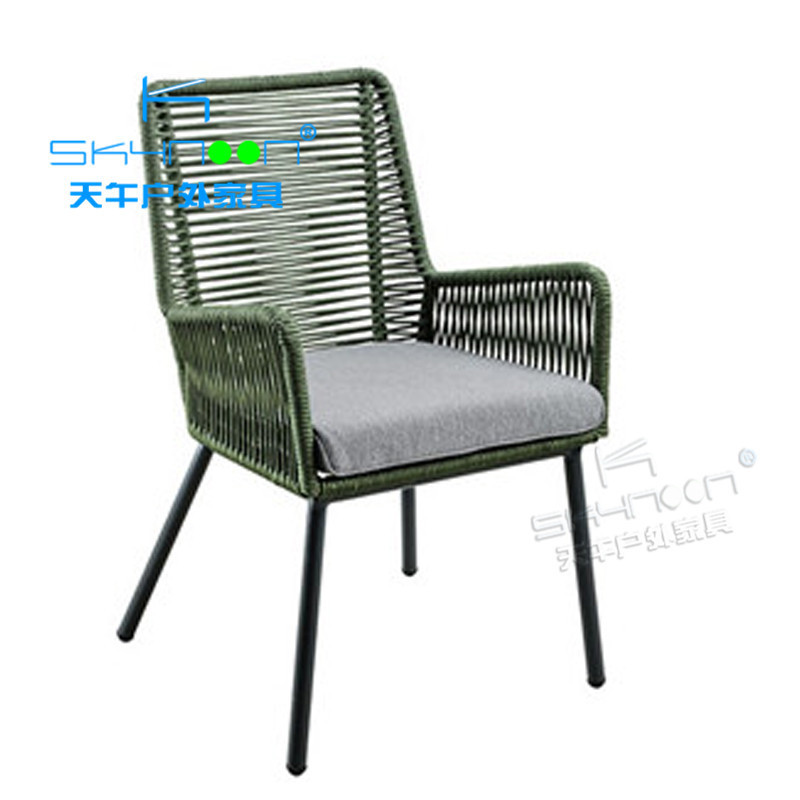 Modern mixed design rope chair outdoor patio furniture aluminum lounge chair holiday rope garden furniture (71099)