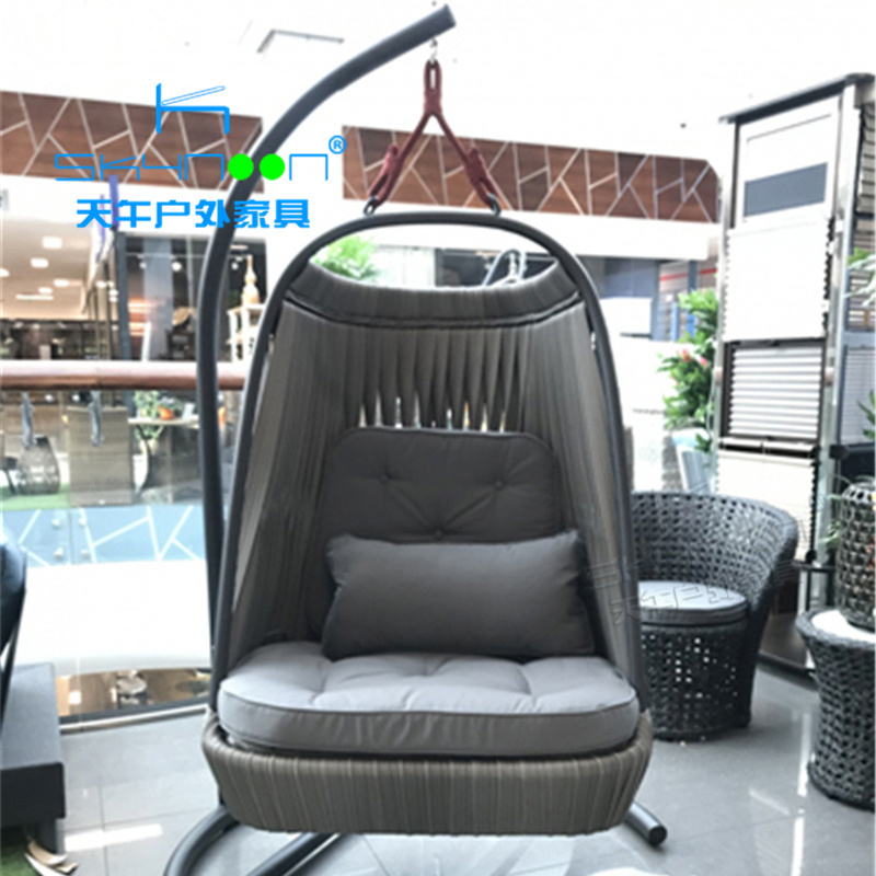 Luxury metal rattan swing chair Factory price New style swing hanging chair High quality Leisure Patio Swings(25003)