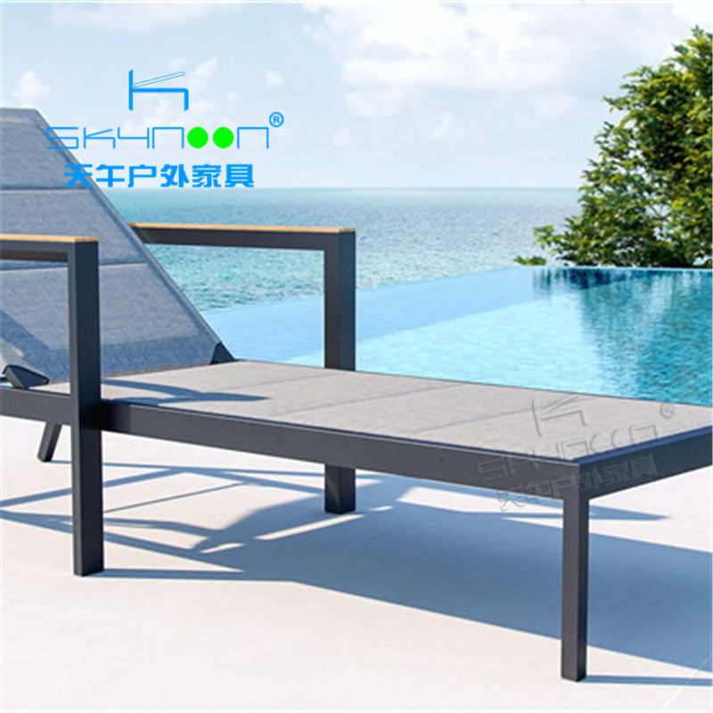 new design beach lounge chair Outdoor Swimming Pool sun lounger aluminium Luxury chaise lounge (53038)