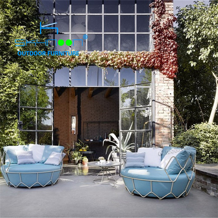 New design 5 star hotel villa pool outdoor garden furniture aluminum egg shape modern swing chair outdoor swing chair(01232)