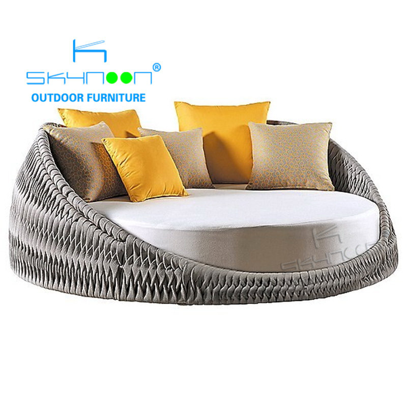 High quality outdoor daybed round Poolside handmade rope garden furniture Unique design daybed outdoor furniture(73007)