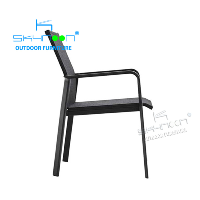 Leisure garden furniture fashion sling chair Modern stackable outdoor armchairs european patio outdoor dining chair(51307A)