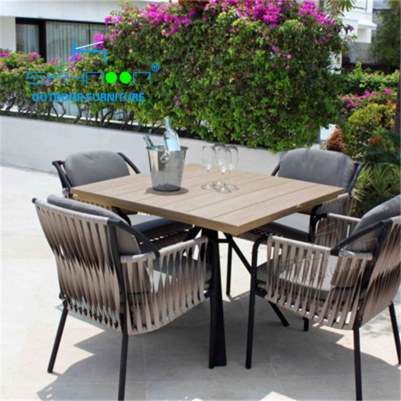 Minimalist Design Garden Dining Furniture Balcony Rattan Wicker Dining Chairs High Quality Outdoor Table and Chairs(21088)