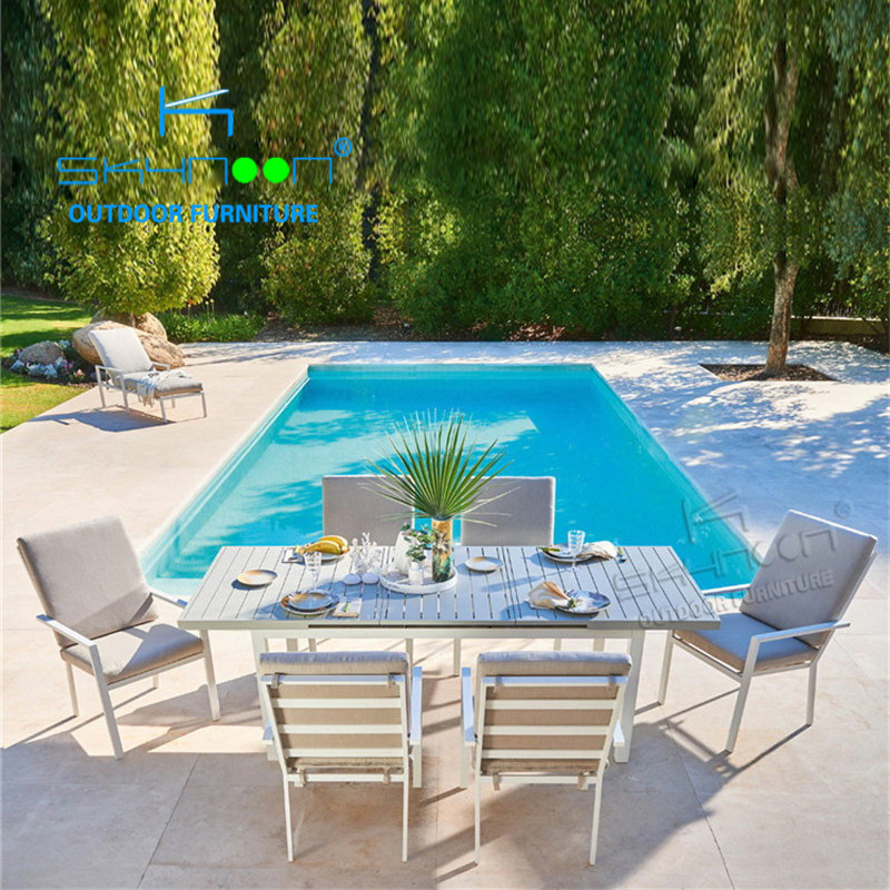 All Weather aluminium outdoor dining set All Modern Aluminum table and chair outdoor Modern Elegant outdoor dining set(31063)