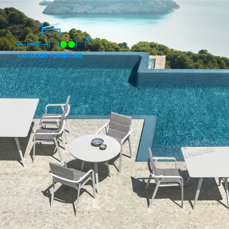 2023 new design outdoor aluminum garden furniture sets hot sale dining sling outdoor chair design bar outdoor furniture(51143)