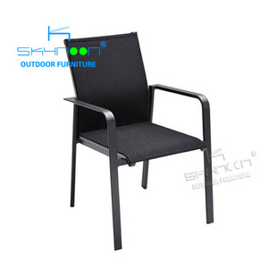 Leisure garden furniture fashion sling chair Modern stackable outdoor armchairs european patio outdoor dining chair(51307A)