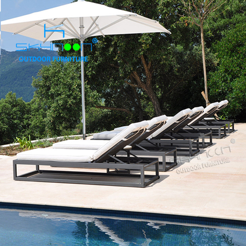 Best Selling pool lounge chairs High Quality aluminum sun lounger Modern luxury hotel outdoor lounge chair(23028T)