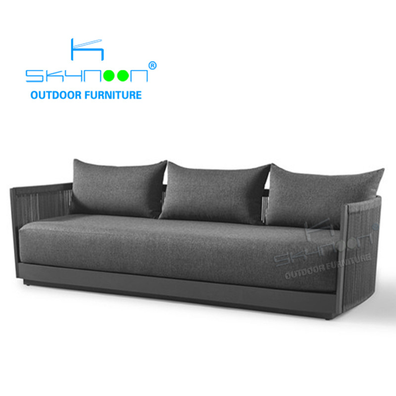 Luxury new design modern outdoor sectional,weaving handmade outdoor rope sofa,Hot sale L shape garden sofas(72153)