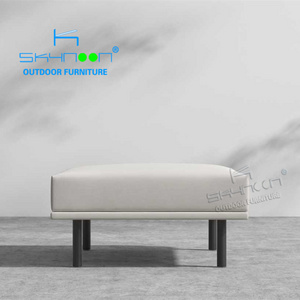 2023 New aluminum patio ottoman hotel villa leisure furniture outdoor footstool modern luxury garden furniture ottoman(82150A3)