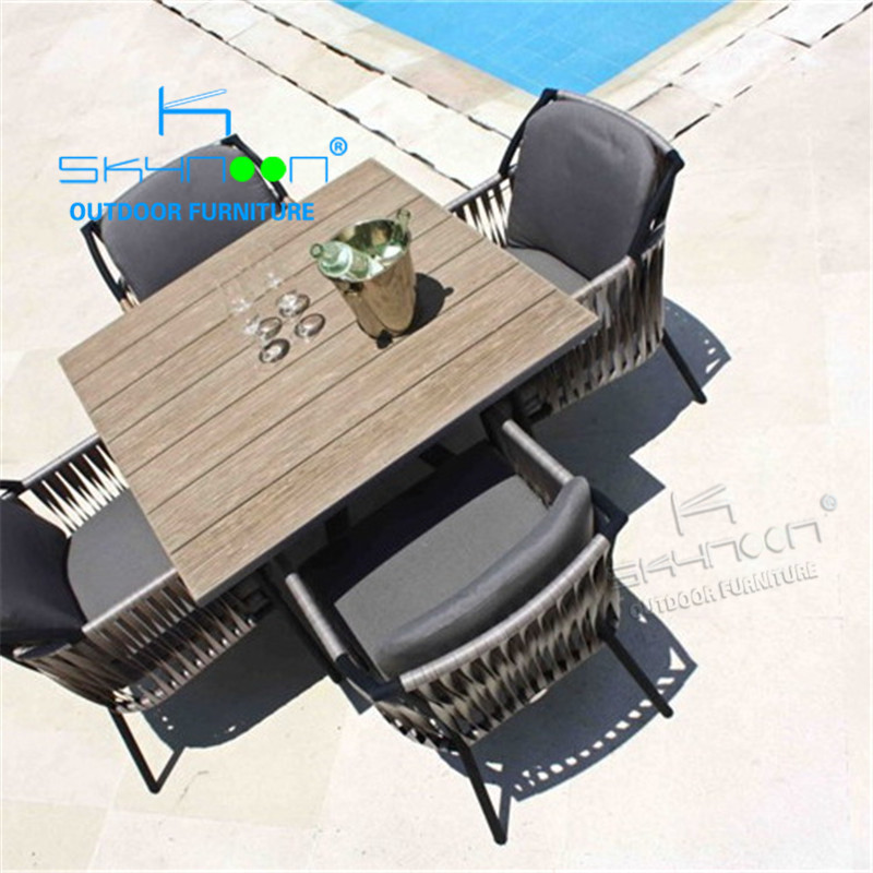 Minimalist Design Garden Dining Furniture Balcony Rattan Wicker Dining Chairs High Quality Outdoor Table and Chairs(21088)