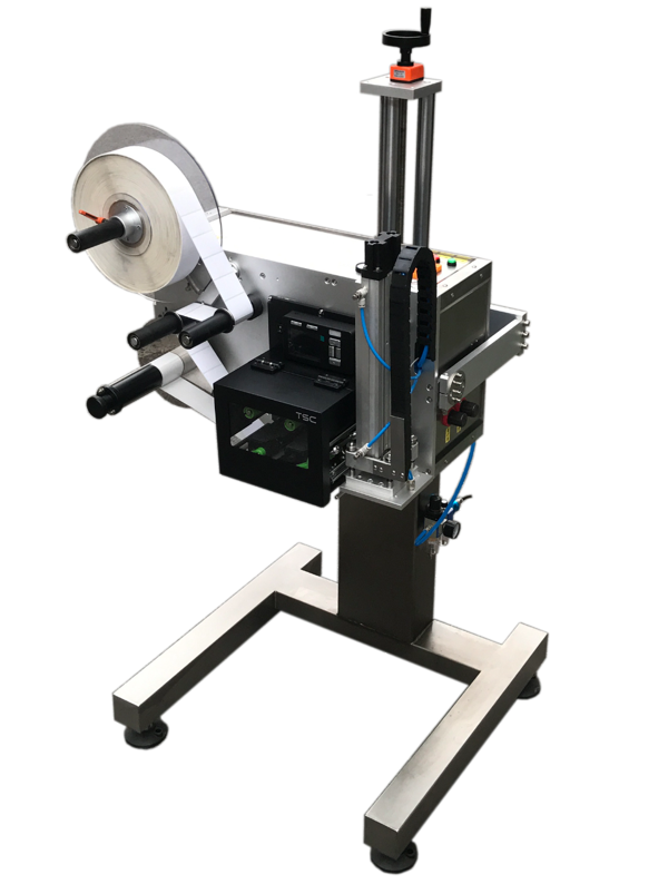 SKYONE Adjustable height printing and label machine Real time printing label machine installed in sorting line