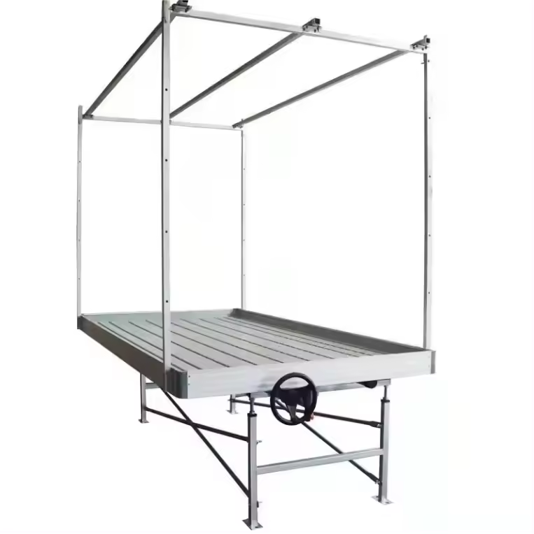 Top Quality Movable 4x8 Flood Table Seedbed Ebb and Flow Hydroponic Greenhouse Grow Table Flood Grow Table Rolling Bench