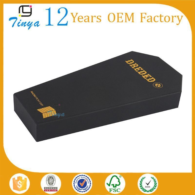 cardboard black coffin shape big paper box