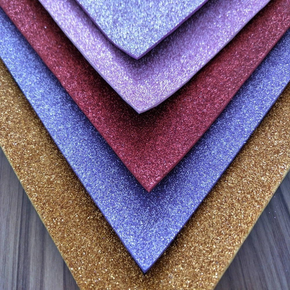 Low price high density colorful bling craft shining eva sheet eva glitter foam 2.0MM