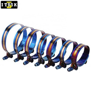 45MM To 98MM Adjustable Car Pipe T-Bolt Automotive Titanium Blue T Bolt Stainless Steel Hose Clamps Kit Auto T Head Hose Clips